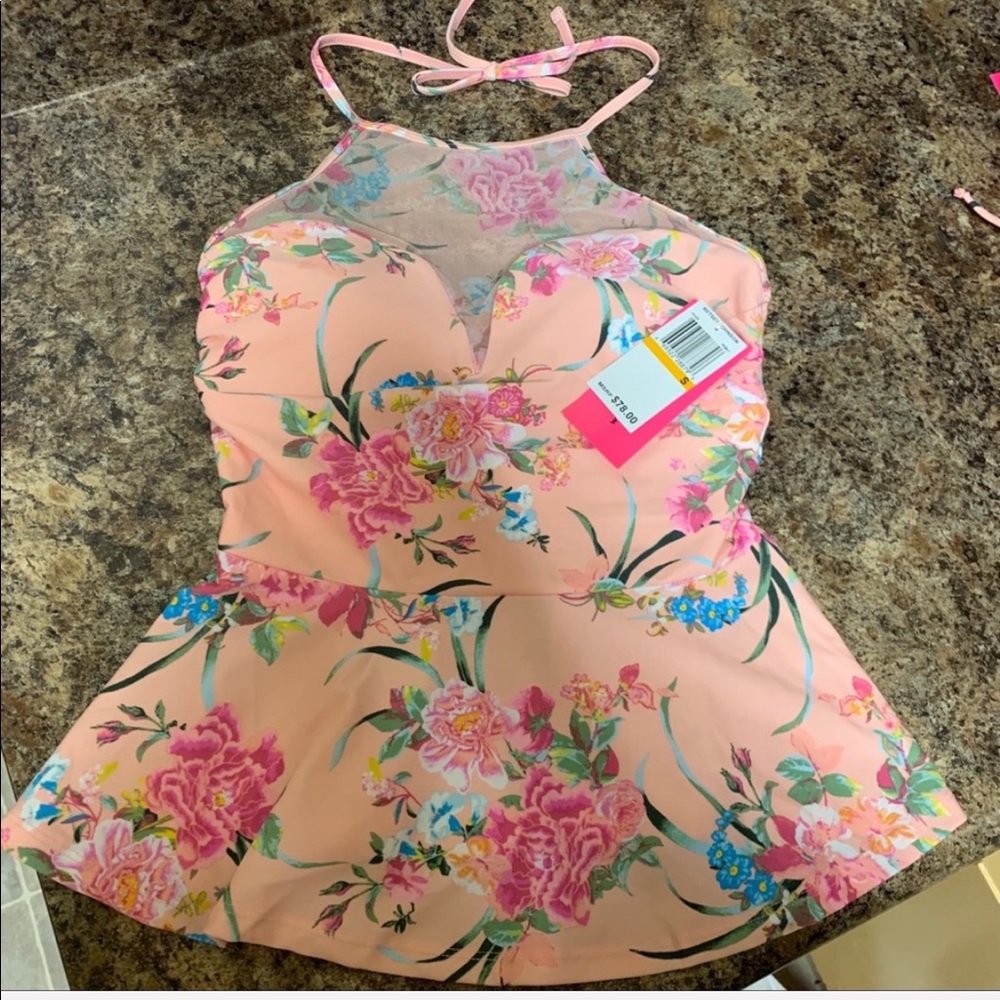 NWT Betsey Johnson Midnight Garden Tankini Top - Picture 5 of 8